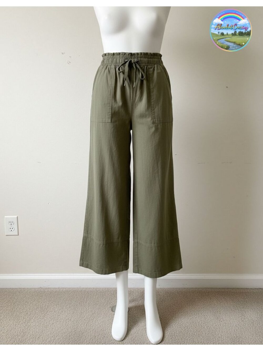 Women's Wide Leg Palazzo Pants Drawstring Elastic High Waist Flowy with Pockets